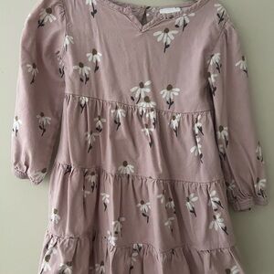 Adorable Daisy Print Kids Dress in Blush